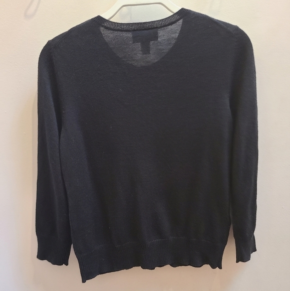 NWT Ann Taylor for LOFT Wool Blend Black Cardigan with Embroidery - Size S - Picture 4 of 7